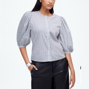 Striped Button-Up Blouse